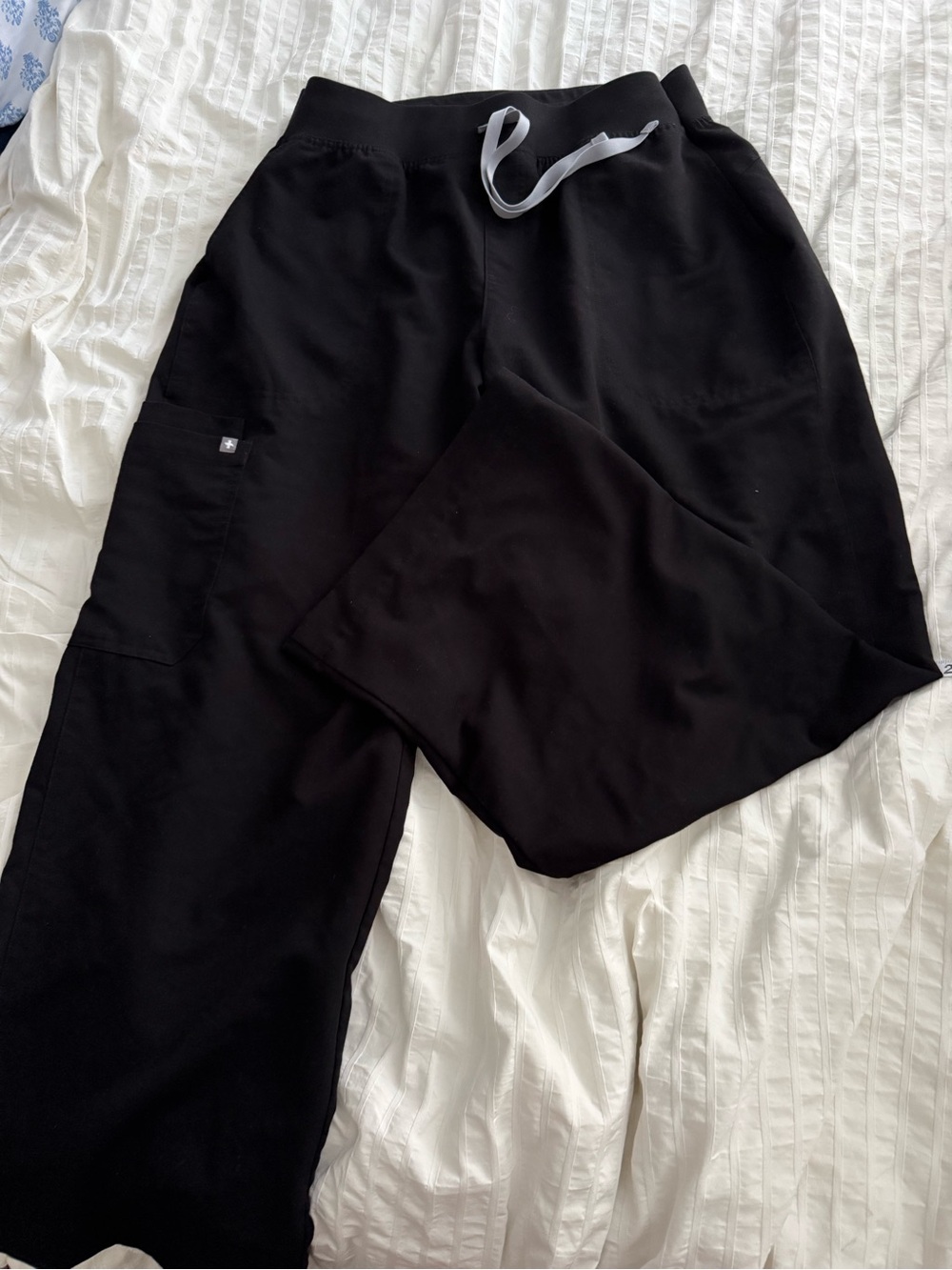 Altered black Isabel figs, high waisted, wide leg